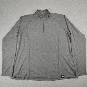REI Co-op Womens XXL Gray Quarter Zip Long Sleeve Pullover Top Hiking Activewear